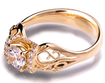 A Moissanite Engagement Ring in 18k Rose Gold