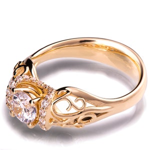 A Moissanite Engagement Ring in 18k Rose Gold