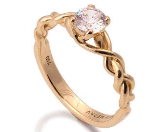 18k Gold und Diamant keltischer Verlobungsring