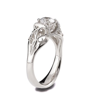 18K White Gold Moissanite engagement ring