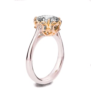 Moissanite Engagement Ring, Heart Ring, Unique Engagement Ring, Forever Brilliant, Statement Ring, Forever One Moissanite Ring, Hearts