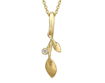 Gold Leaf Pendant Necklace