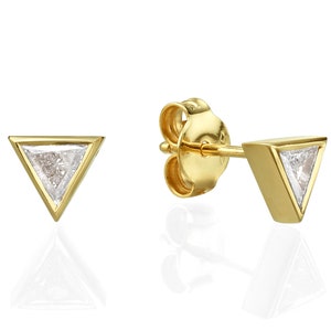 Triangle Diamond Stud Earrings