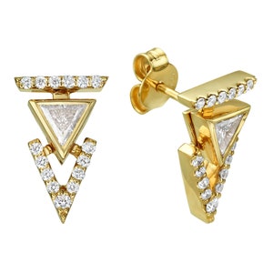 Triangle Diamond Stud Earrings