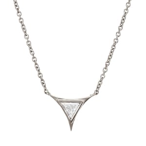 Triangle Pendant, Triangle Diamond Pendant, Triangle Diamond, Minimalist pendant, diamond pendant, geometric pendant, White gold pendant