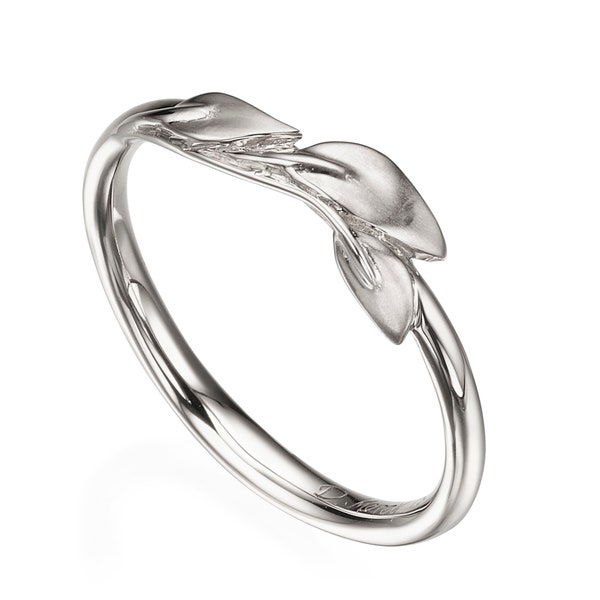 Leaves Ring,  Leaves Wedding Ring, Dainty Leaves Ring, 18K Gold Ring, wedding ring, wedding band, leaf ring, art nouveau, leaf wedding band