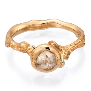 Twig Engagement Ring, Rose Gold and Rough Diamond engagement ring, Unique Engagement ring, rough diamond ring,raw diamond, Conflict free, 4
