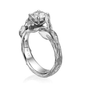 Twig and Leaf Engagement Ring, Gold and Diamond engagement ring, Unique Engagement ring, Engagement ring, Leaves diamond ring, twig, 4