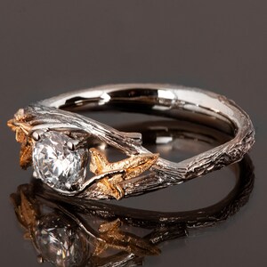 Ivy Twig and Leaf Diamond Engagement Ring