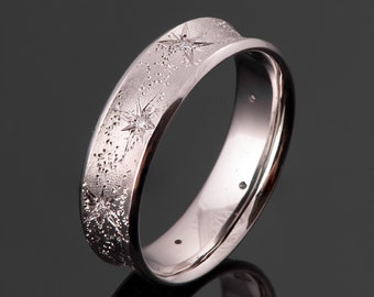 Starry Nights 18k White Gold and Diamonds Wedding Band