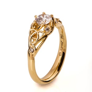 Knot Engagement Ring, 18K Rose Gold and Diamond engagement ring, Celtic ring, engagement ring, twig ring, twisted engagement ring
