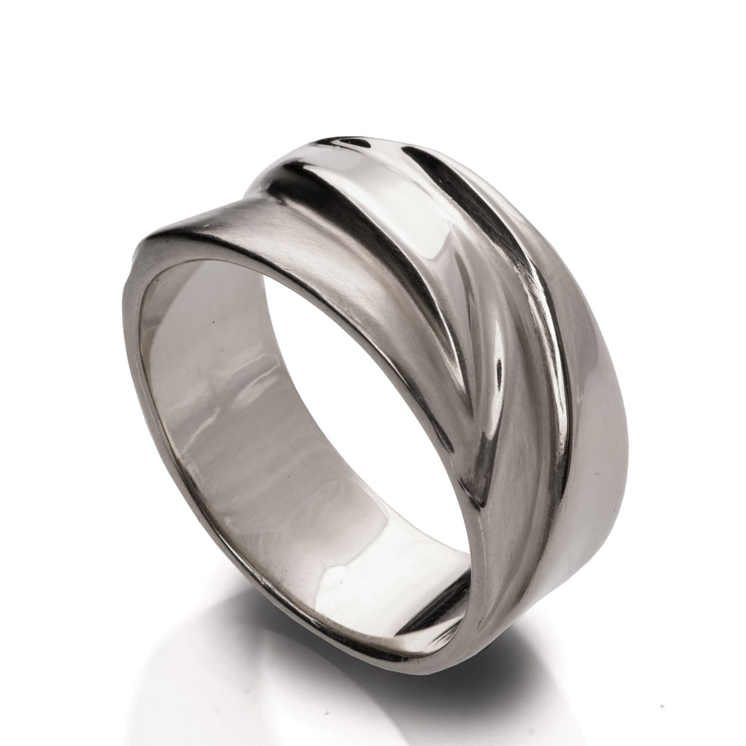 Waves No.4 18K White Gold Ring Unisex Ring Wedding Ring Etsy
