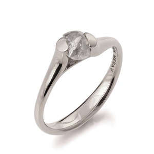 Raw Diamond Ring - 18K White Gold Tensions Set Rough Diamond engagement ring, Unique Engagement ring, rough diamond ring, White gold ring