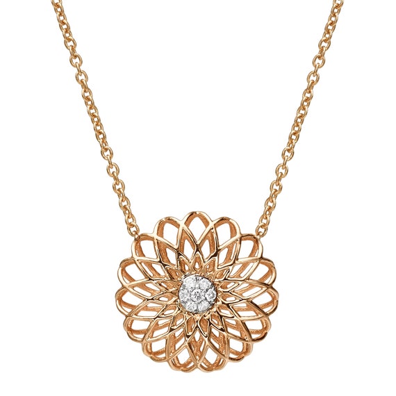 18K Rose Gold Mandala Necklace Gold 
