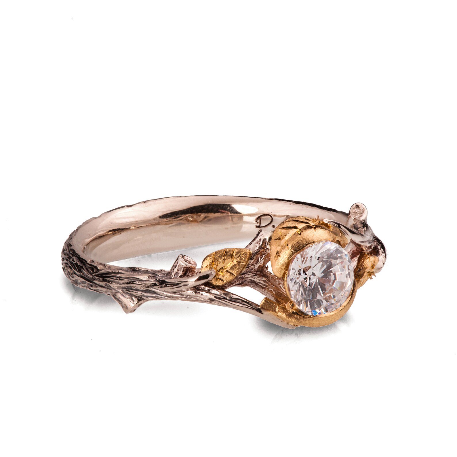 Twig and Leaf Engagement Ring Twig Engagement Ring Low | Etsy