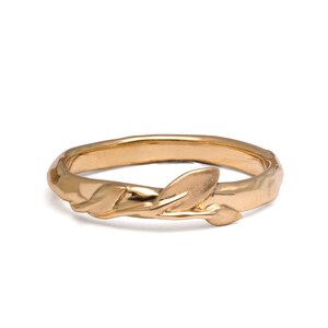 Solid 18k Gold Leaves Wedding Band