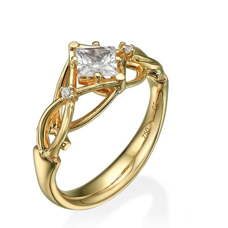 Celtic Engagement Ring Princess Cut Diamond engagement ring Etsy