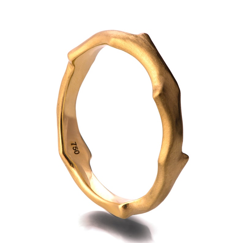 Twig Ring, 18K Gold Ring, unique ring, wedding ring, wedding band image 1