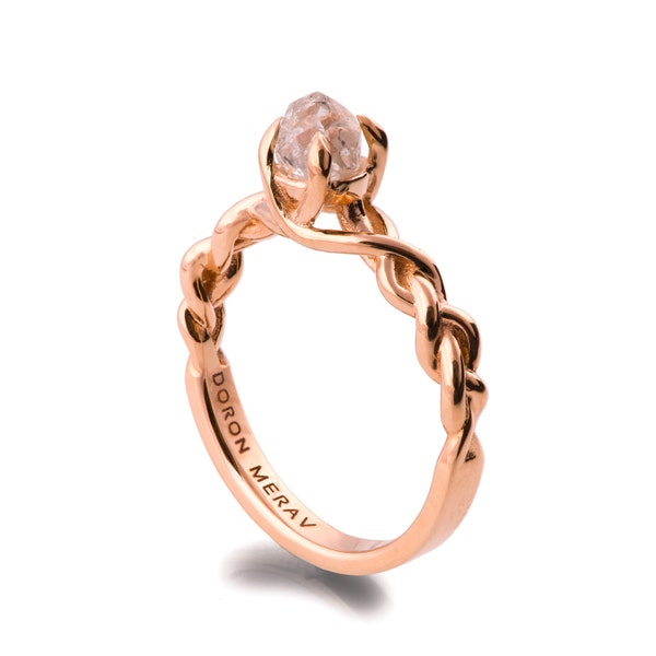 Braided Raw Diamond Engagement Ring