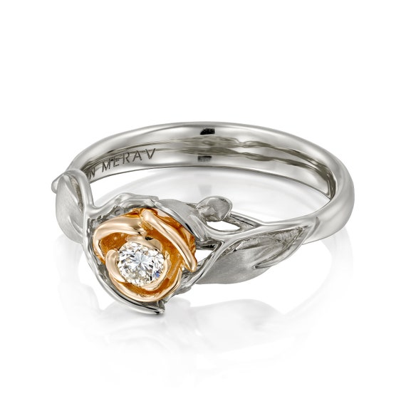 Two tone rose gold and shop white gold engagement rings