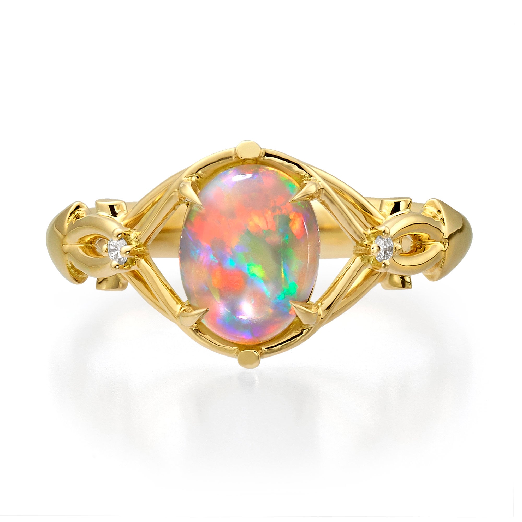 Opal Engagement Ring Opal Ring Australian Opal Ring Unique Etsy