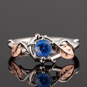 Twig Vines and Leaves Sapphire Engagement Ring
