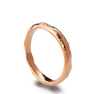 18k Rose Gold Ring , Wedding Ring , Wedding Band, grooms ring, organic ring, rose gold band, unique wedding band