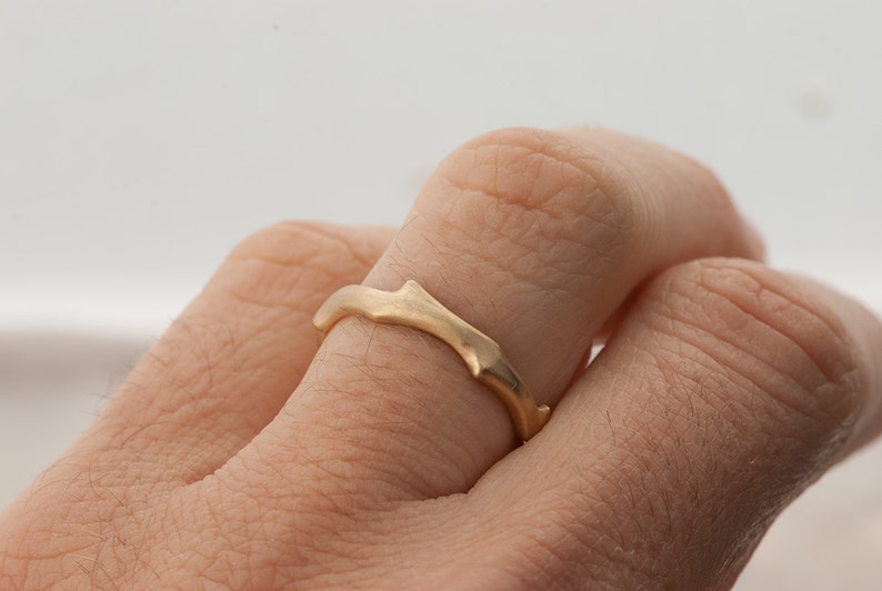 Twig Ring, 18K Gold Ring, unique ring, wedding ring, wedding band image 4