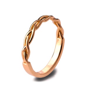 Braided Ring, 18K Rose Gold Stackable Ring, Wedding Band , 18K Gold Ring ring, rose gold band