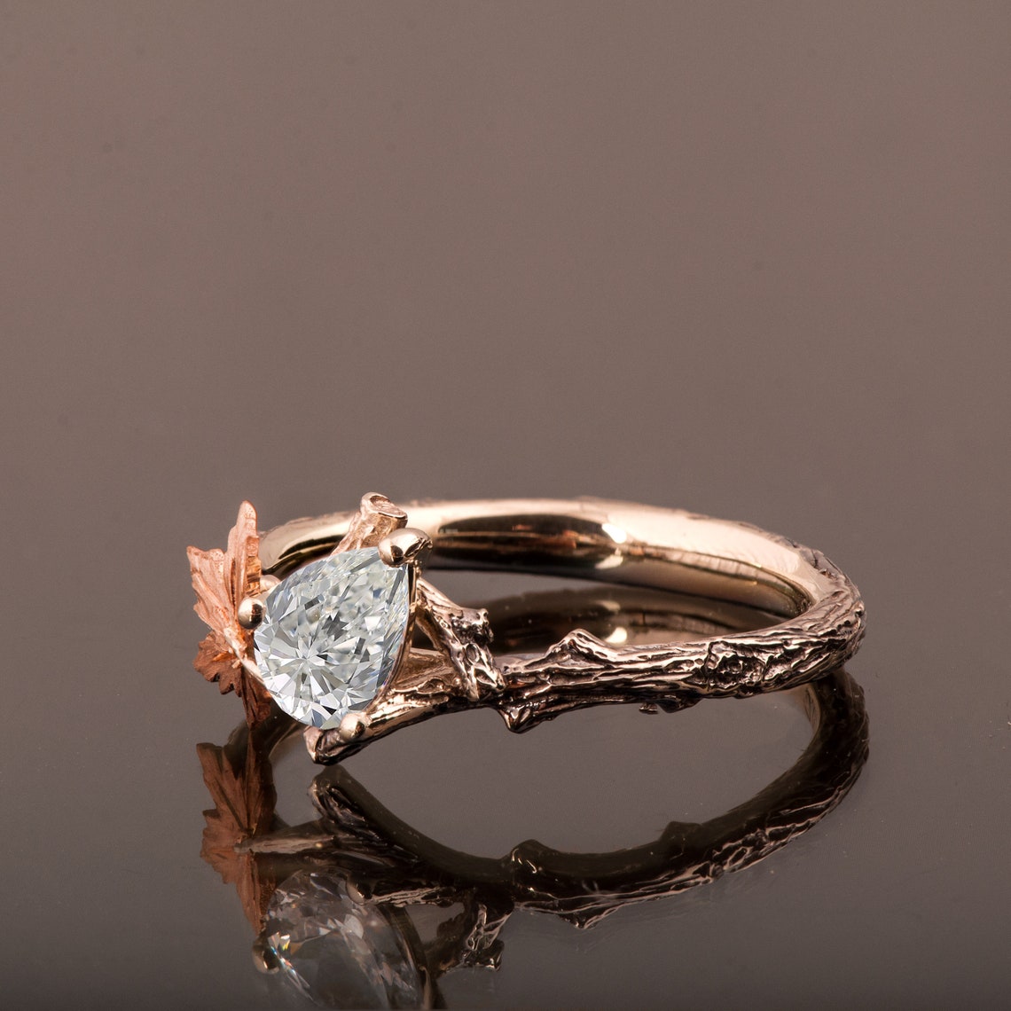 Twig and Leaf Engagement Ring Twig Engagement Ring Maple | Etsy