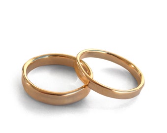 His and Hers Rose Gold Wedding Bands