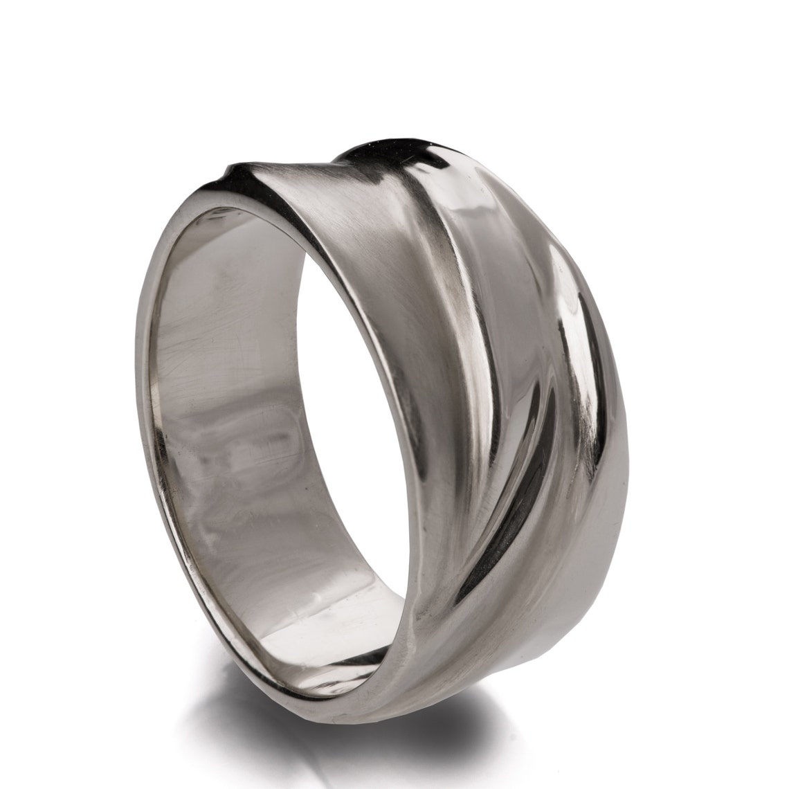 Waves No.4 18K White Gold Ring Unisex Ring Wedding Ring Etsy