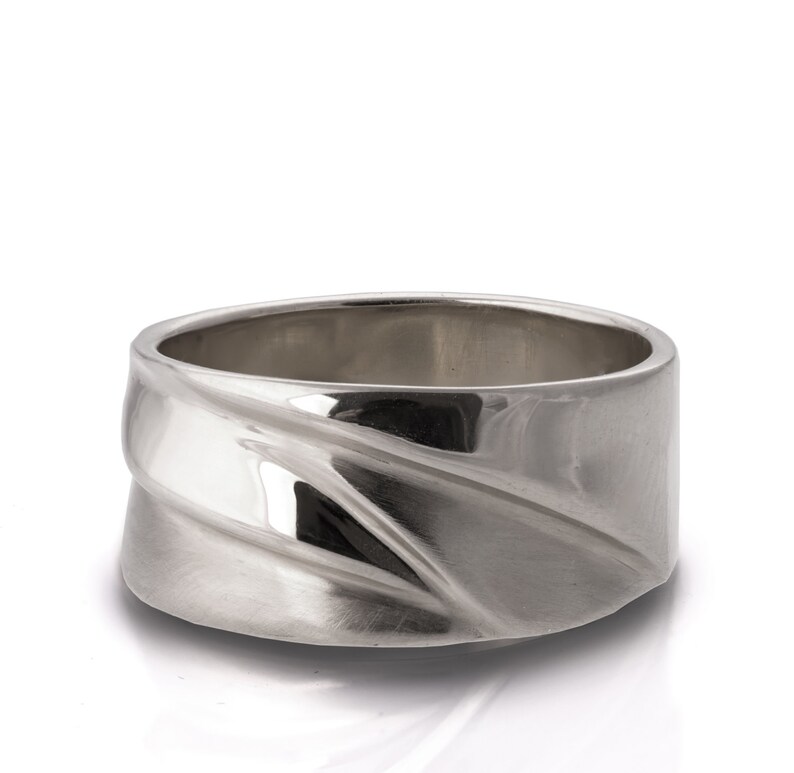 Waves No.4 18K White Gold Ring Unisex Ring Wedding Ring Etsy