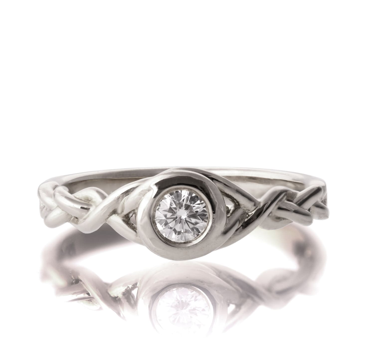 Braided Pattern 18ct White Gold 6mm Wedding Ring main image 1