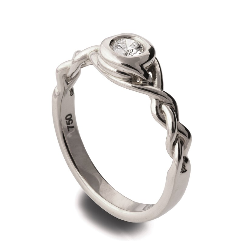 Braided Pattern 18ct White Gold 6mm Wedding Ring main image 0