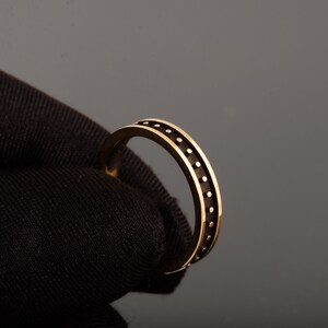 Men's Wedding Band, Black Band, 18K Gold Band, Steampunk wedding band image 5