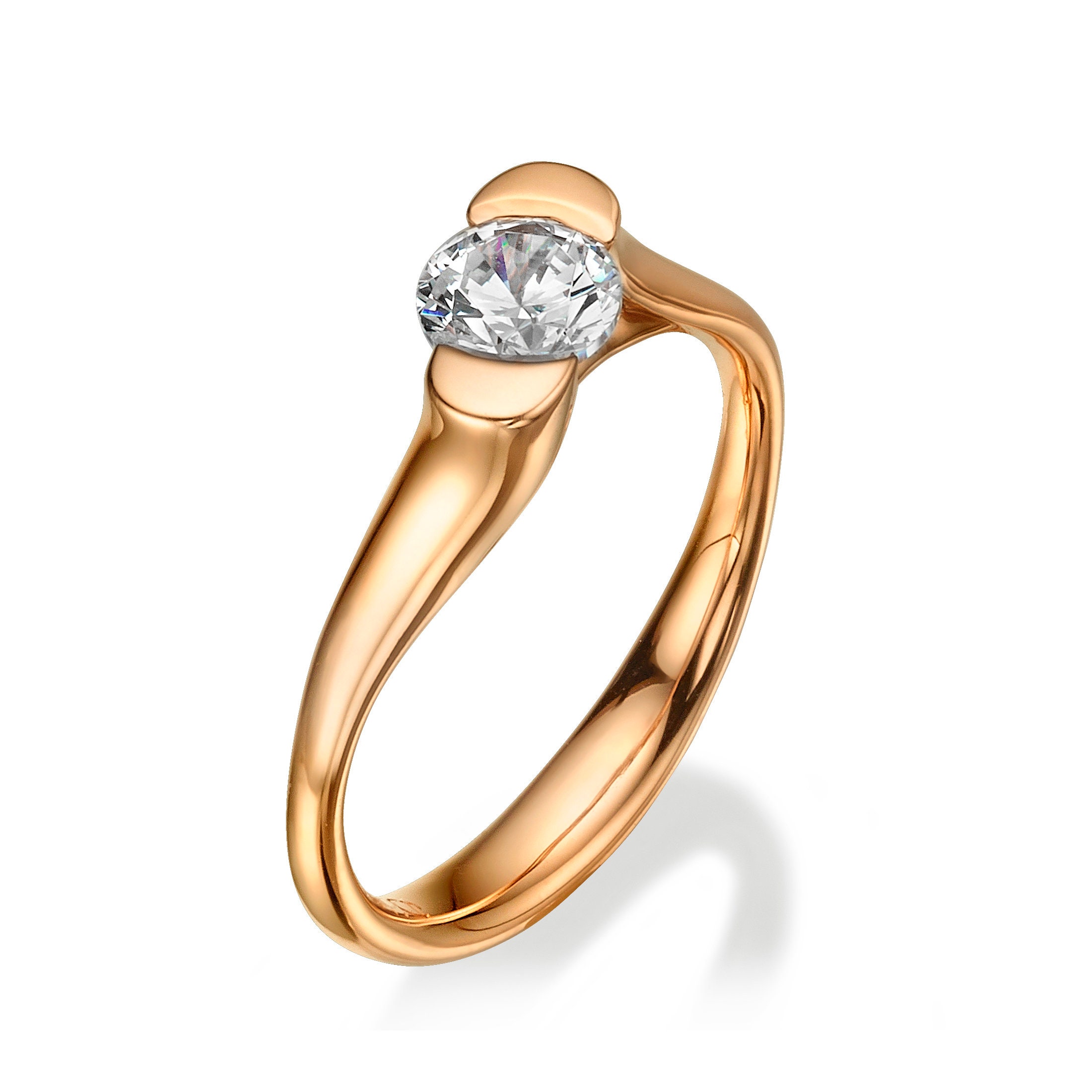 Tension Set Engagement Ring Unique Engagement ring Etsy