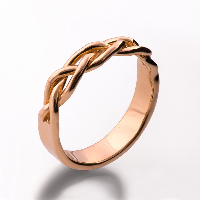 Braided Ring 18K Rose Gold Wedding Ring Wedding Band 18K Etsy