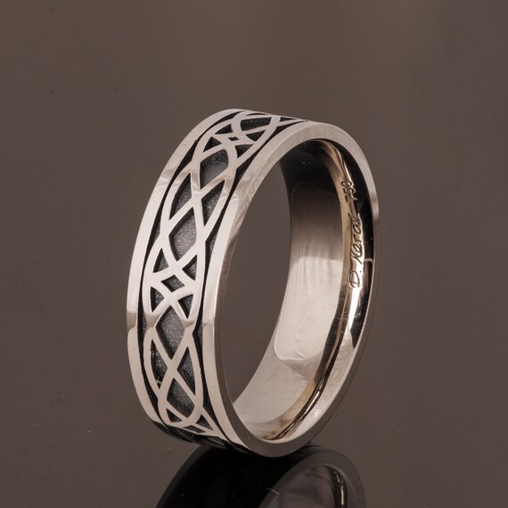 Two tone celtic wedding bands sale