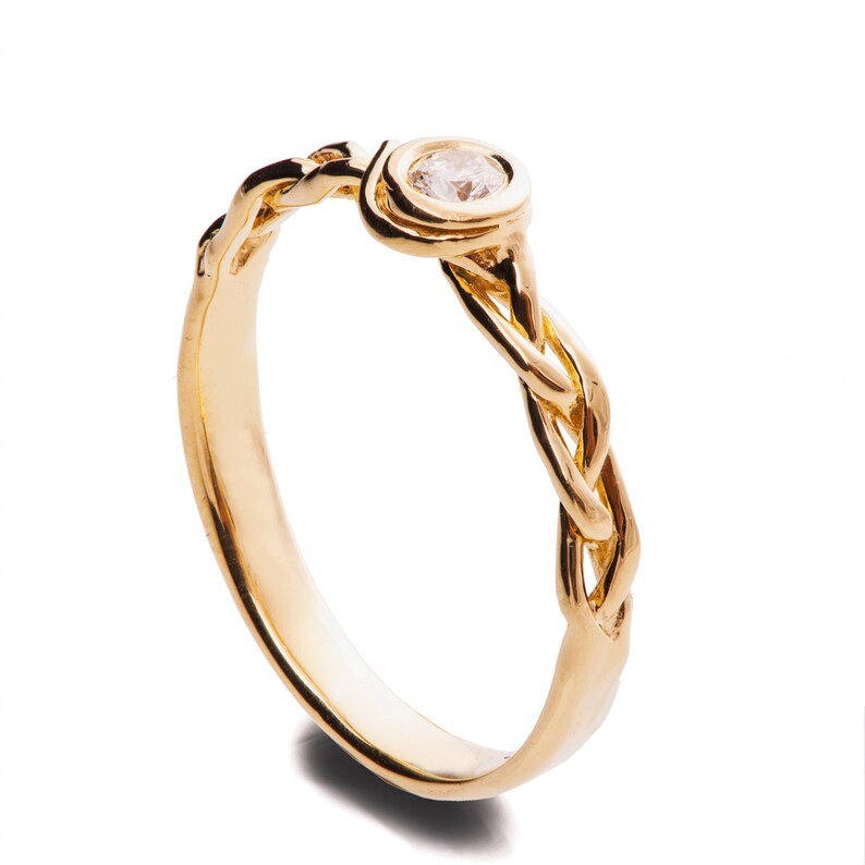 Braided Engagement Ring 18K Rose Gold and Diamond engagement Etsy