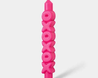 3D "XOXOXO" Taper Candle: Handmade Unscented Candle - 9 inch - Cool candles - Shaped candles