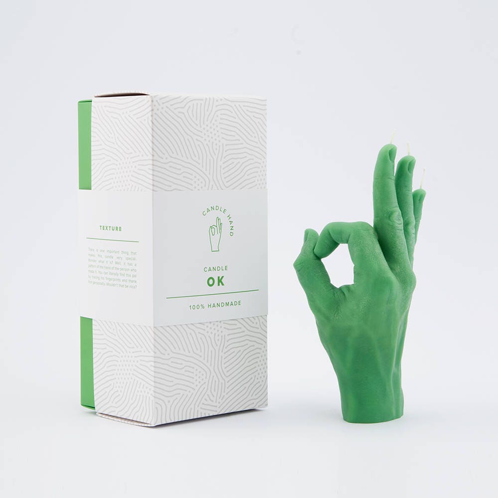 Hand shaped candle OK Funny candles birthday gift for her Etsy