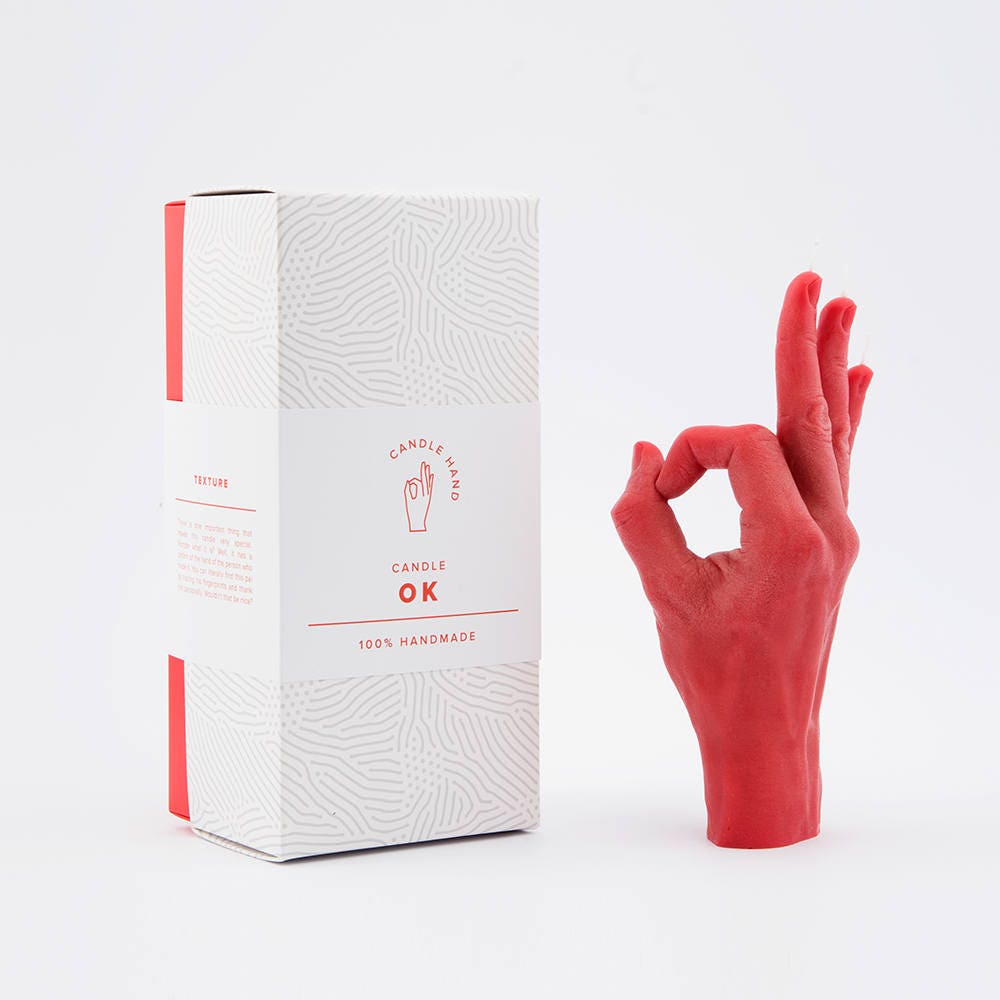 Hand shaped candle OK Homemade candles funny gift College Etsy