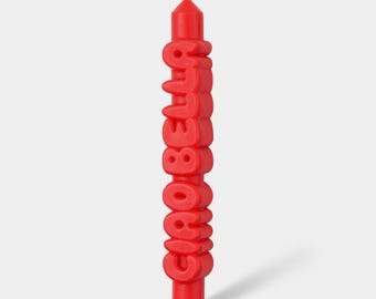 3D "Ciao Bella" Taper Candle: Handmade Unscented Candle - 9 inch - Cool candles - Shaped candles