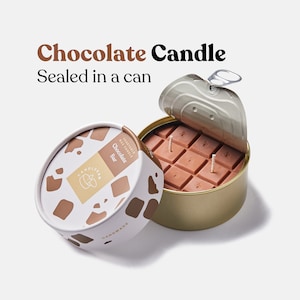 Chocolate Scented Candle - Dessert candle | Novelty Candle | 300g. (0.66lb) | Cool Candles | Tin Candle | Burn time 30 hours +