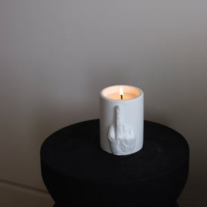 Middle Finger Candle | Scented Soy Candle | novelty candle | minimalist candle | boss gift | middle finger | middle finger gift