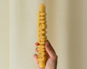 Vela cônica 3D "Bon Appetit": Vela artesanal sem perfume - 23 cm - Velas estilosas - Velas com formatos especiais