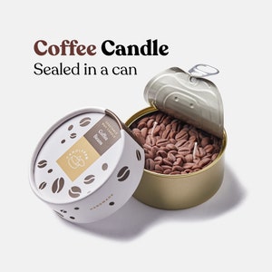 COFFEE Scented Candle - Novelty Candle | 300g (0.66lb) | Long burn time 30 hours + | Cool candles | Dessert Candle | Coffee Scent | Handmade