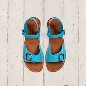 Adjustable Fit Sandal, Gladiator Sandals, Boho Sandals, Summer Shoes, Turquoise Sandals, Chrome Free Leather, Summer Flats, Casual Shoes