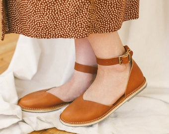 Sustainable Leather Sandals, Leather Shoes, Light Brown Sandals, Women Sandals, Flat Shoes, Women Shoes, Summer Shoes, Slip Ons